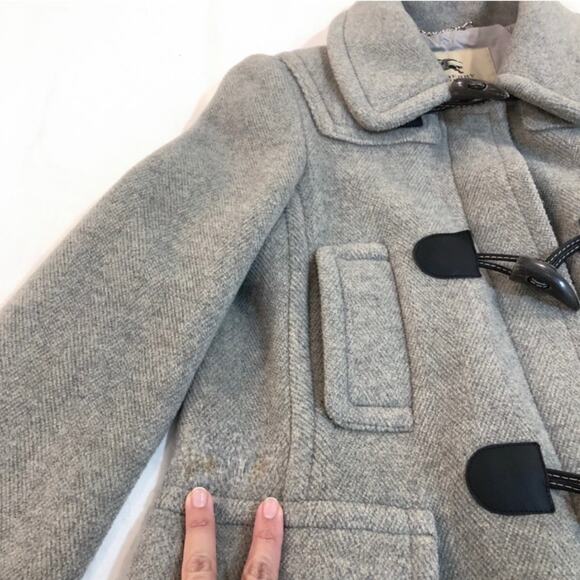 Burberry Woodville Gray Wool Toggle Peacoat - Picture 14 of 14